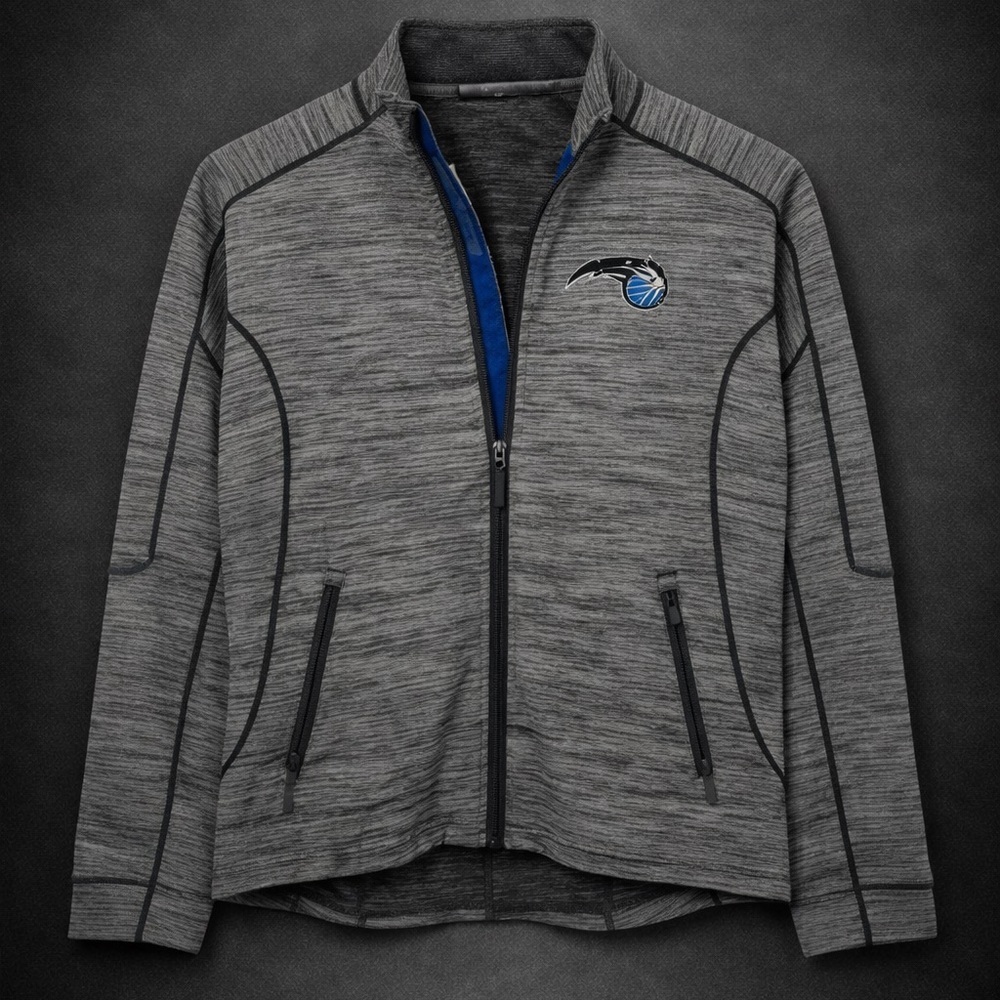 Orlando Magic Basketball Antigua Full-Zip Jacket L Grey and Blue